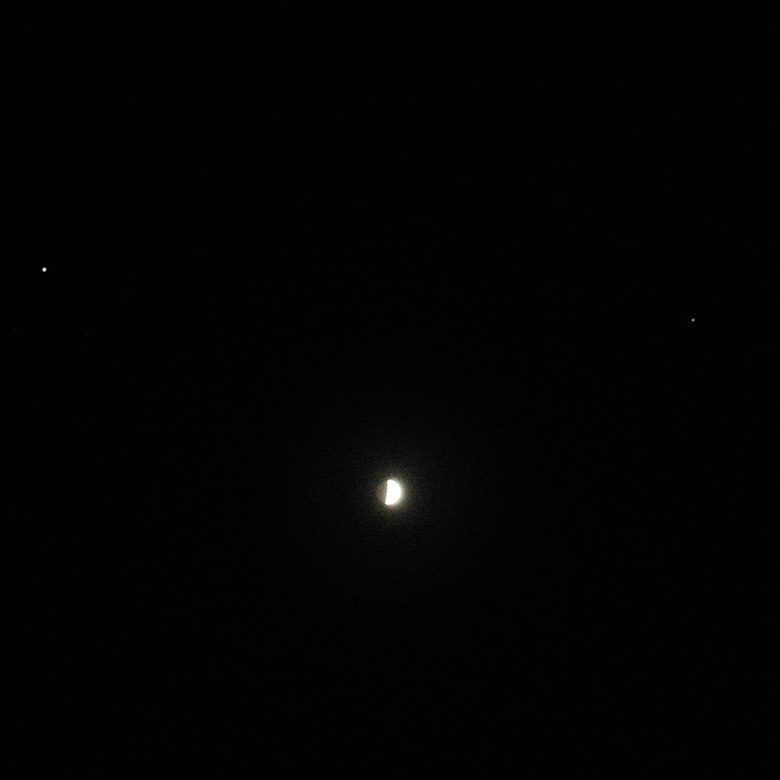 jupiter, half moon, saturn