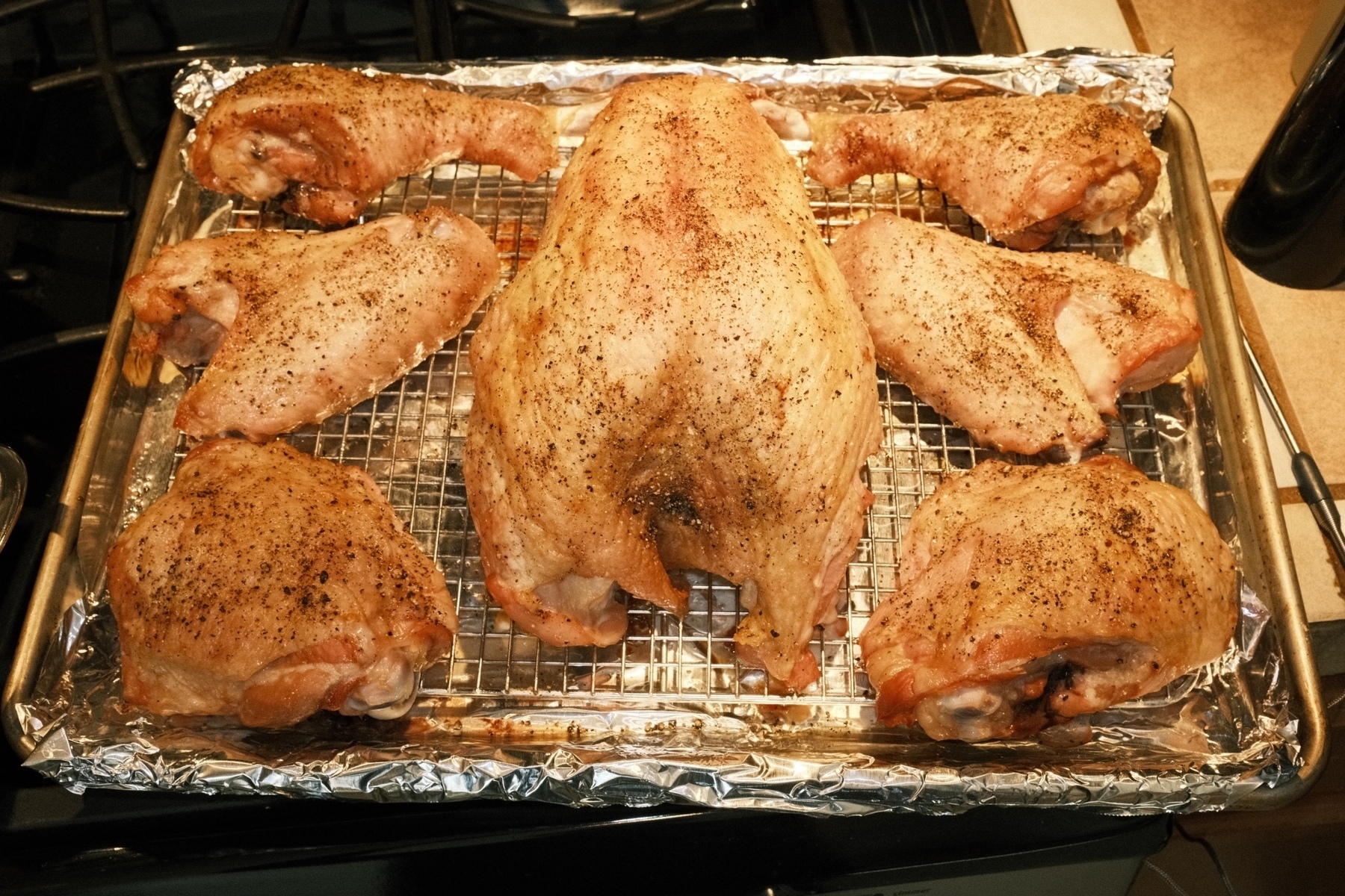 symmetrical golden brown turkey parts