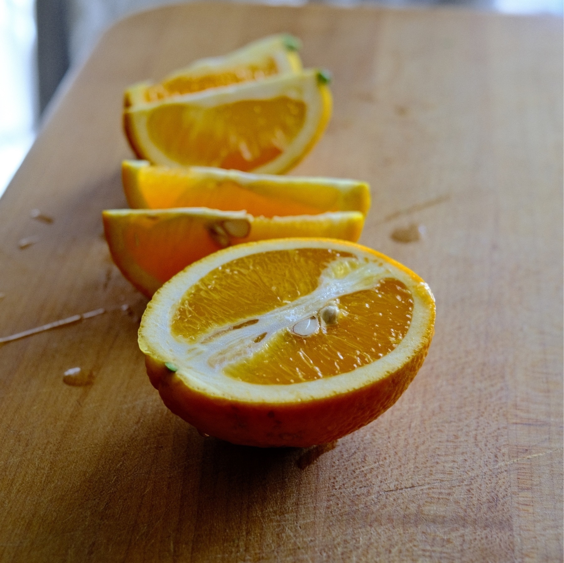 sliced valencia orange